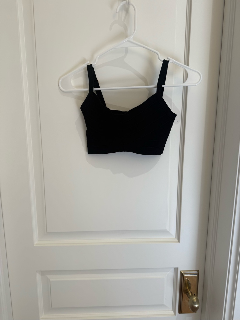 Babaton Black Cropped Square-Neck Tank